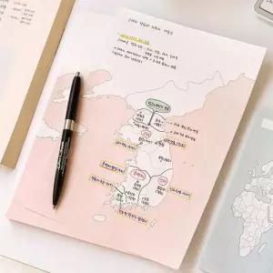 혼자공부 지도 메모 패드 50매 떡메 노트 필기 학습