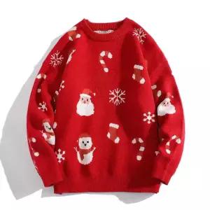 니트 크리스마스 스웨터 커플룩 산타클로스 파티룩