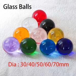 1개 직경 30mm 40mm 50mm 60mm 70mm 단색 유리 구슬 크리스탈 볼 투명 장식 어항 볼 DIY 게임 아트 소품