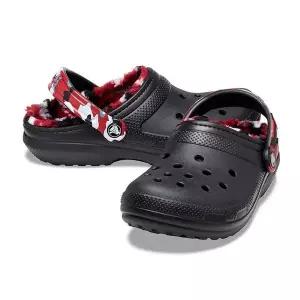 [크록스] 키즈 클래식 라인드 카모 클로그 방한화 털슬리퍼 208091-063