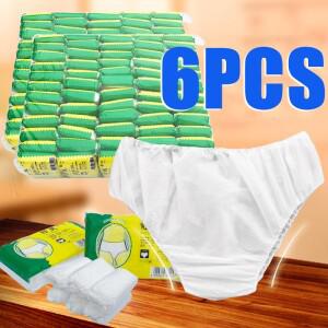 6피스 여행 휴대용 일회용 부직포 종이 팬티 속옷 여성 남성 흰색 일반 비상
