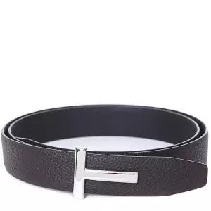 [톰포드] 실버T버클 페블래더 슬림 양면벨트/122TB224 LCL236S 3BN06