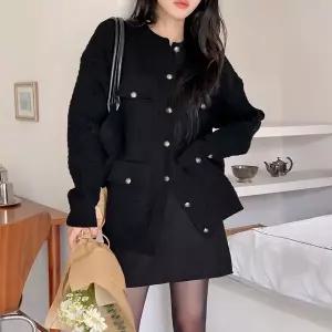 핫핑 [하객룩추천][고퀄리티] 미엘라 라이크 트위드 니트 긴팔 가디건