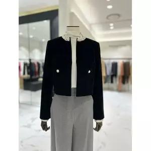 [모조에스핀] 모조에스핀 진주넥 벨벳 크롭재킷 S254MSF305 555277
