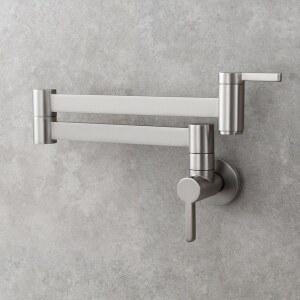 Ciencia 황동 주방 수도꼭지 냄비 필러 360 회전식 접이식 연장 이중 스윙 암 콜드 전용