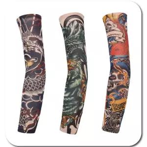 (별별창고) 마이웨이 문신 쿨토시 팔토시 타투 골프 여름 운전 발토시 살색