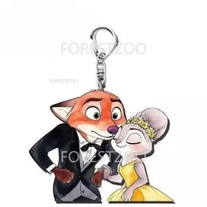  주토피아 2 결혼 웨딩 정장 닉 주디 아크릴 키링