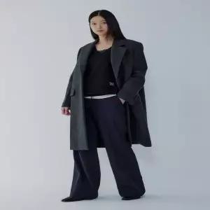 [롯데백화점]보브 울 블렌드 헤링본 패턴 코트7115416X07