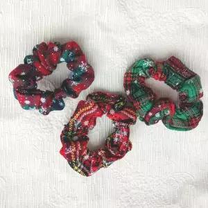 3컬러 크리스마스 헤어곱창 머리끈 머리고무줄 헤어밴드 소녀 꾸미기