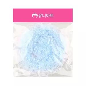 하늘색 도트 레이스 원단 장식 리본 코사지 악세서리 소품