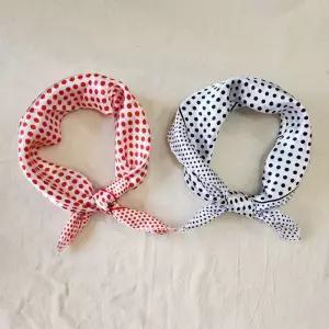 복고 쁘띠 새틴 땡땡이 스카프 패션잡화 머리띠 블랙 레드 패션소품