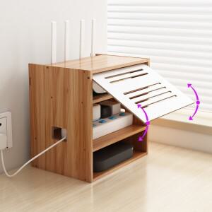 무선 와이파이 라우터 숨김 선반 TV 캐비닛 케이블 소켓 커버 박스 나무색 홈 정리 공구 거실용