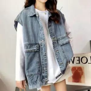 [콩심팥심]데님쪼끼 청쪼끼 여성 데님 여성데님조끼 여자데