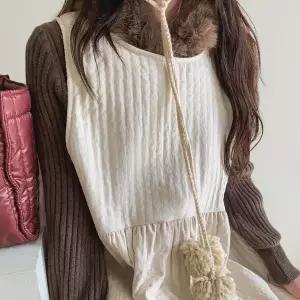 [하프클럽/]여성 퀼팅 루즈핏 민소매 레이어드 롱 드레스