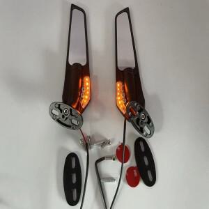 수정  바이크 오토바이 2PCS 백미러 스즈키 GSXR600 K6 K7 K8 K9 K10 호환  윈드 날개 조정 가능한 회전 사