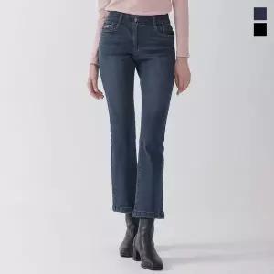 [하프클럽/지센](2컬러) 핏센 포켓 자수 기모 부츠컷 데님팬츠 LCDPOA22