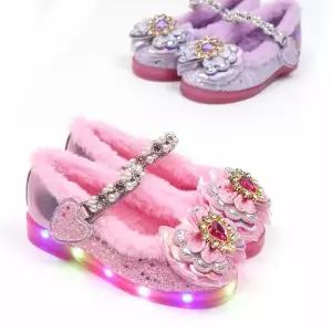[보리보리/앙쥬]여아구두 유아 키즈 ltz크리스탈펄LED 아동털플랫슈즈wd 150-200m
