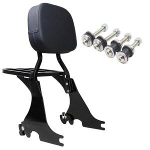 YHMOTO 오토바이 탈부착 가능한 조수석 등받이 시시 바 & 러기지 랙, 할리 스포츠터 XL 883 1200 2004-2024 (블랙)용 도킹 하드웨어 키트 포함