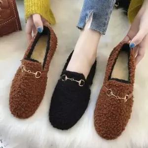 2컬러 빅사이즈 윈터 안감 뽀글이 따뜻 기모 플랫슈즈