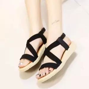 낮은 스트랩 샌들 캐주얼 여름 여성 밴딩