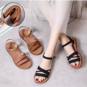 여자 여름 스트랩 샌들 굽없는 편한 신발 미끄럼방지