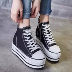 225-245 로우/하이 키높이 속굽 플랫폼 캔버스화 단화