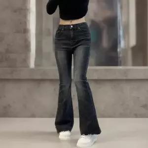 [하프클럽/]여성 일상복 컷팅 부츠컷 밴딩 캣브러쉬 청바지