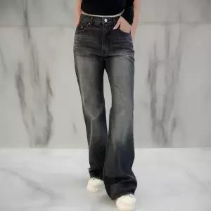 [하프클럽/]여성 캣브러시 세탁 부츠컷 블랙진 가을 면 청바지