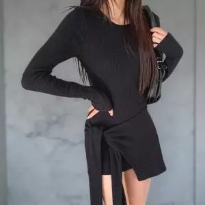 [하프클럽/]여성 키치무드 골지 랩 레이어드 브이넥 긴팔 티셔츠