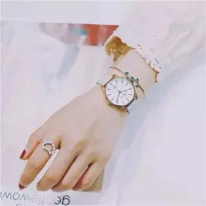 레이어드 팔찌 손목시계 2종세트 그레이