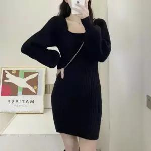 스퀘어넥 숏원피스 미니 코디 데이트룩 가을 니트 봄