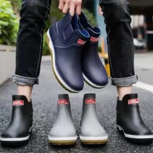 장마 남성 숏 레인부츠 미들 장화 방수신발 발목 남자