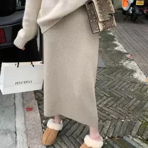 롱 겨울 밴딩 니트 치마 스커트 니트 롱 치마 겨울 베이직 울