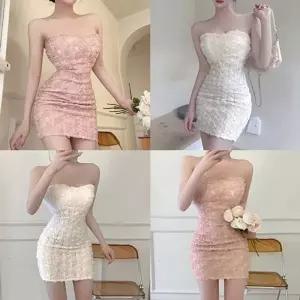 하객 플라워쉬폰레이스 미니탑원피스 셔츠 온나핏