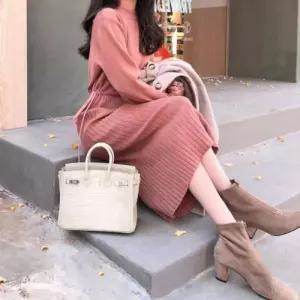 데일리 니트원피스 허리끈 루즈핏 가을 롱원피스 겨울