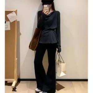 데이트룩 랩 니트티 드레이프 스타일 여리핏 2컬러