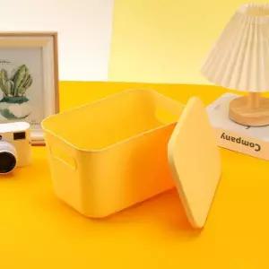 뚜껑 있는 옐로우 다용도 대형 박스