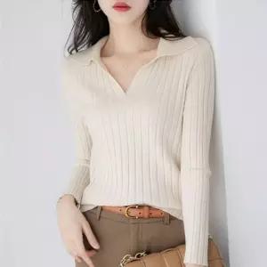 니트나시 카라 니트 온나핏 골지 크롭니트