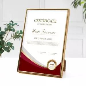 임명장 A4 골드 표창장액자 수료증액자 허가증 A4액자 탁상용 포토프레임 메탈슬림 상