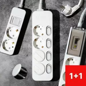 [1개+1개] 모노케어 안전 멀티탭 멀티콘센트 개별 접지 고용량 전기세절약 1구 2구 3구 4구 5구 6구