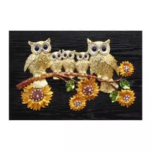 돈들어오는액자 해바라기골드부엉이-대형 거실 현관 사무실 카페 재물운 금전운 풍수지리 재물 벽장식 입체그림 우드 홈데코 장식품 센스있는 가게오픈 집들이 결혼 신혼 입주이사 개업식선물