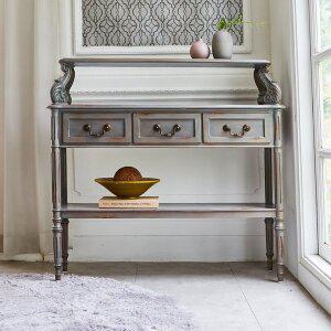 [버지니아]조지안 원목콘솔 3단 사이드테이블 엔틱블루