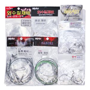 농어 광어 우럭 생미끼 외수질 채비 모음 바다 낚시 원투 유동채비