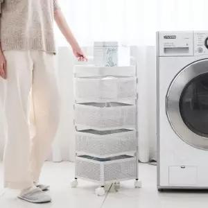 [홈앤하우스] 360도 회전 서랍 4단 사각 트롤리