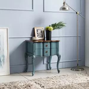 [리체갤러리] 수입 프렌치 엔틱가구 원목 빈티지엔틱 리베카 블루 협탁서랍장