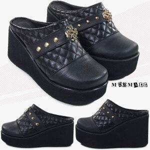 [뮤즈몰] FT20 / 7cm,10cm 가벼운통굽 여성슬리퍼/웨지힐/키높이/사무실/실내/높은굽/웨딩/겨울/신발/구두