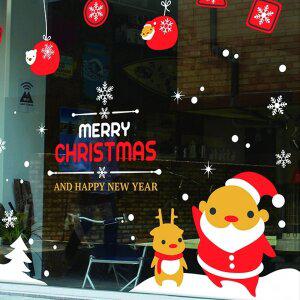 [제이큐]크리스마스 창문 스티커 데코 장식 꼬꼬마 산타할아버지 143 대형