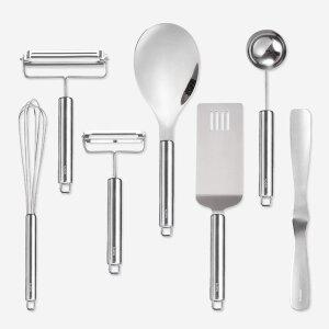 [리본제이]무디타 304 스텐 조리도구세트 키친툴 7종 세트 / 계량 서빙 스푼 뒤집개 거품기 필러 스프레더