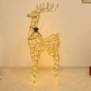 크리스마스 LED 루돌프 사슴 대형 장식 글리터 로즈골드 160cm 소품 용품 데코 이벤트 파티 꾸미기 로비