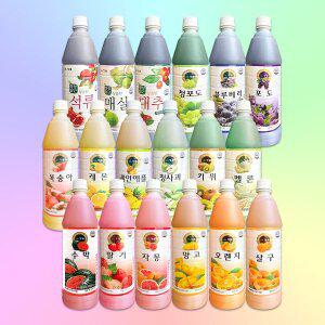 청솔 스무디 에이드 음료 베이스 835ml 1+1 / 수박 딸기 자몽 망고 복숭아 레몬 파인 키위 청포도 오렌...